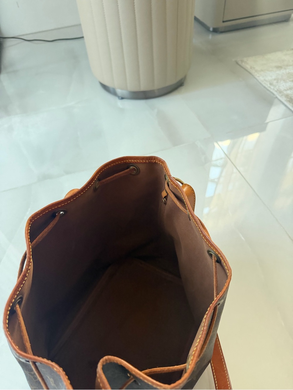 Auth Louis Vuitton Monogram Petit Noe Shoulder Bag Brown M42226 Used - Picture 6 of 9